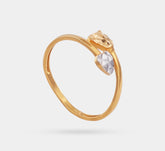 Stylish rhodium plated 22 Kt ring